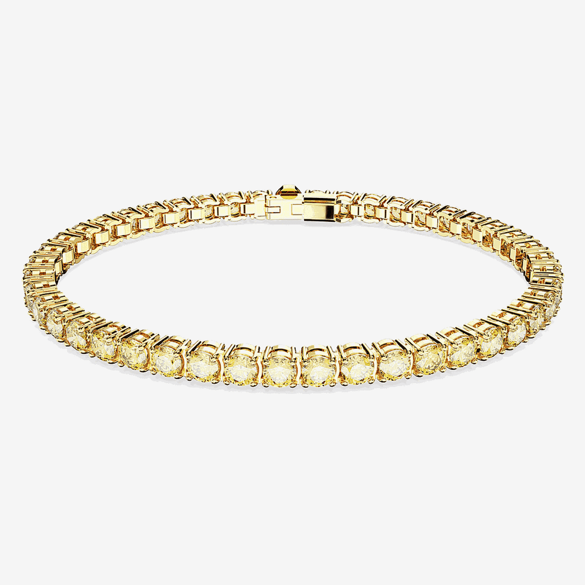 Pulsera Matrix Tennis Amarilla Swarovski Chapada en Oro - swa-5648933