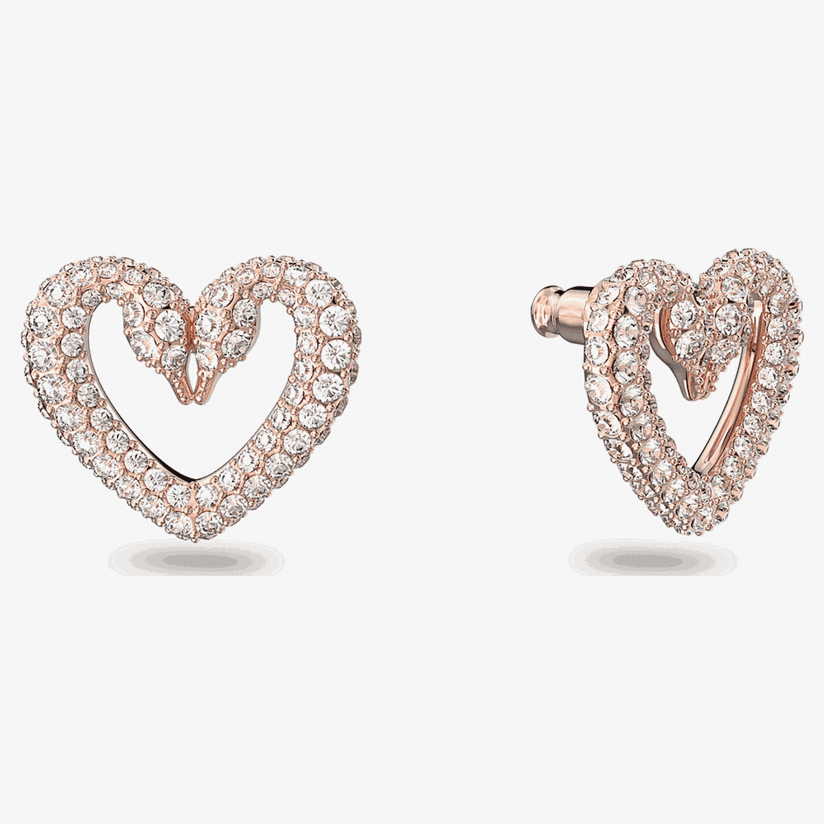 Pendientes de botón Una Swarovski Chapados en Oro Rosa - swa-5628659