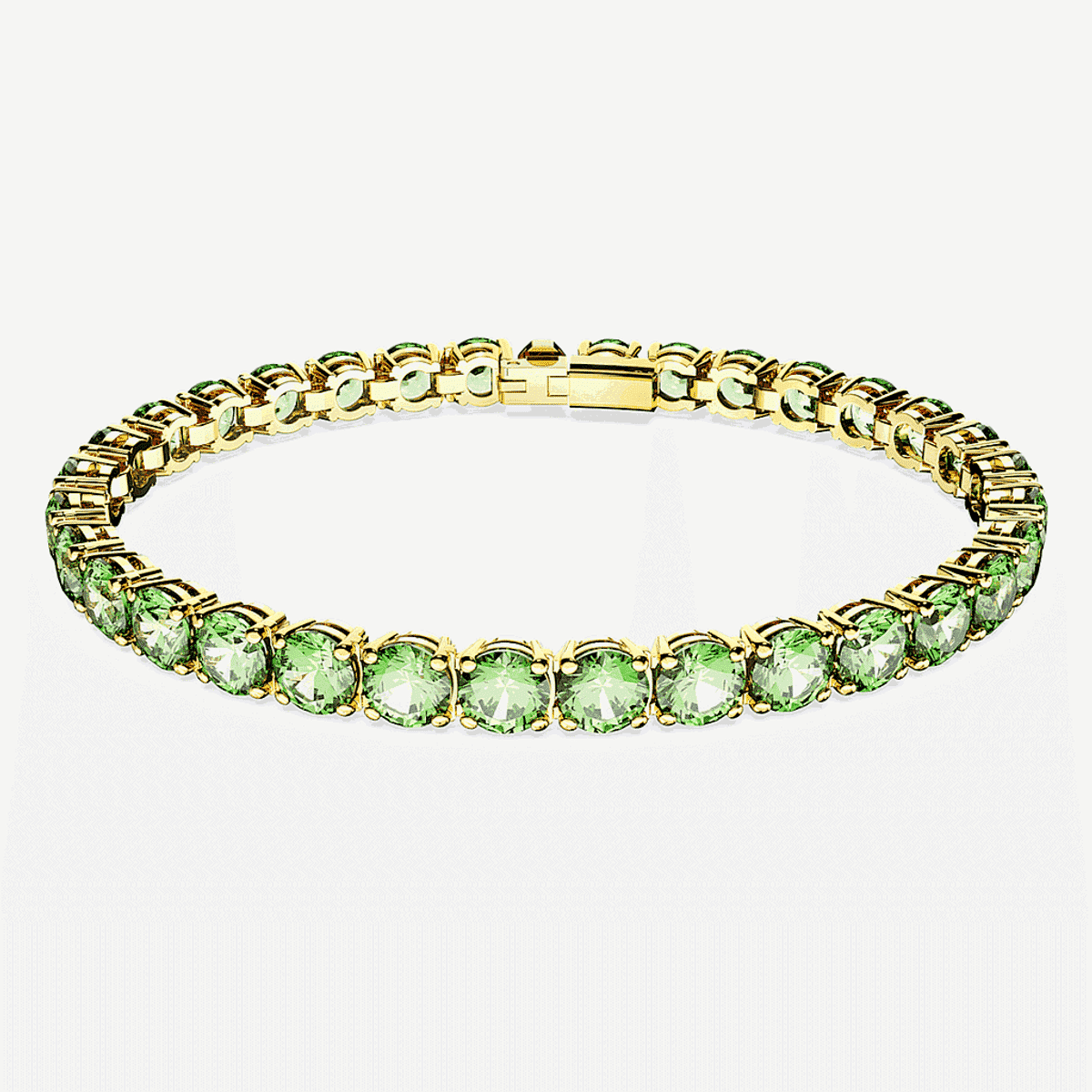 Pulsera Matrix Tennis. Talla redonda, Mediana, Verde, Baño tono oro Swarovski - swa-5658849