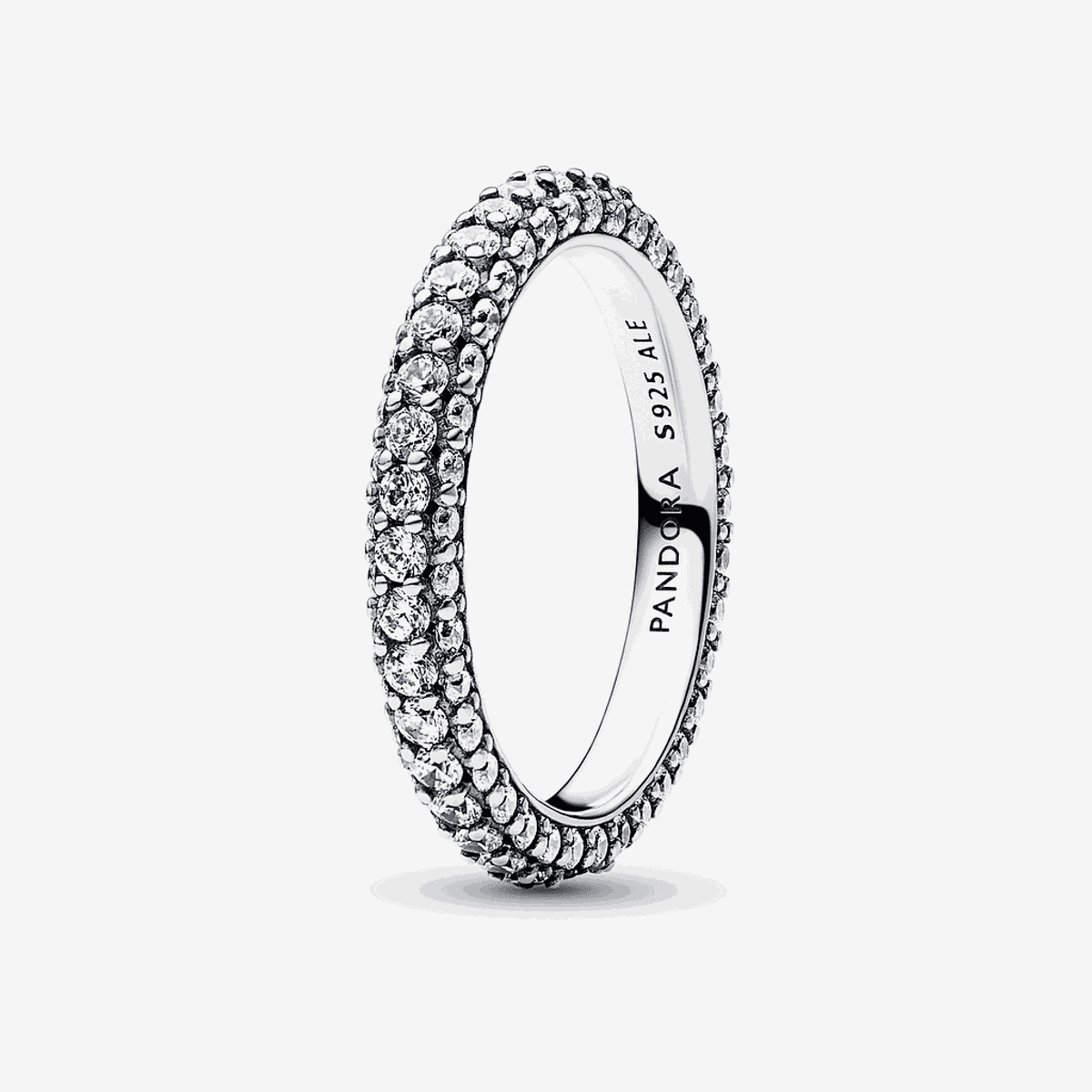 Anillo Pandora Fila en Pavé de plata con cristales transparentes - 192627C01