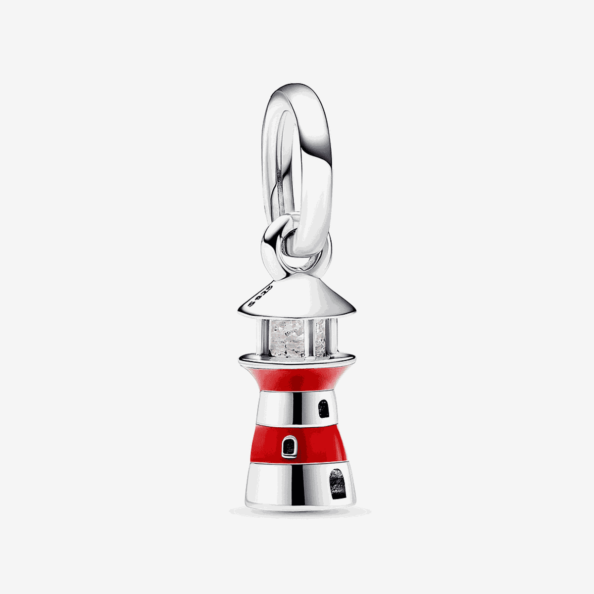 Charm colgante Pandora Faro luminoso en plata con esmalte rojo y blanco - 792714C01