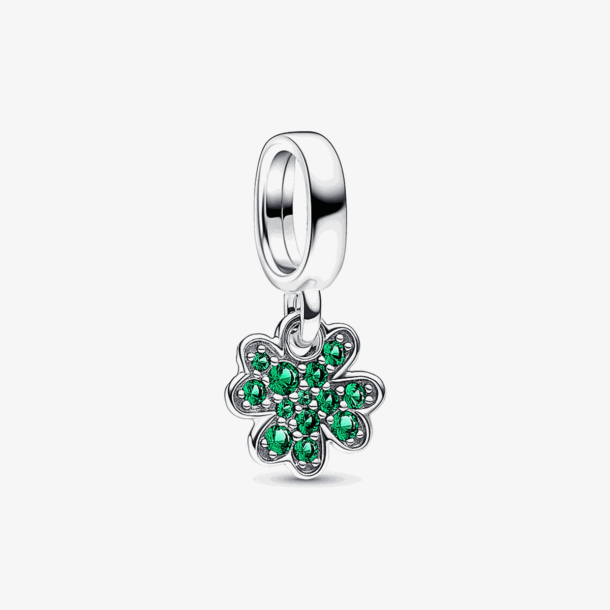 Charm colgante Pandora Trébol de Cuatro Hojas en plata con cristales verdes - 792751C01