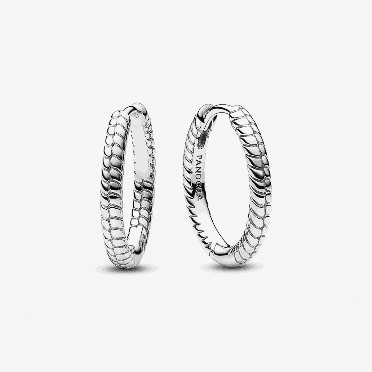 Pendientes de aro Pandora Moments de plata con diseño trenzado - 292728C00