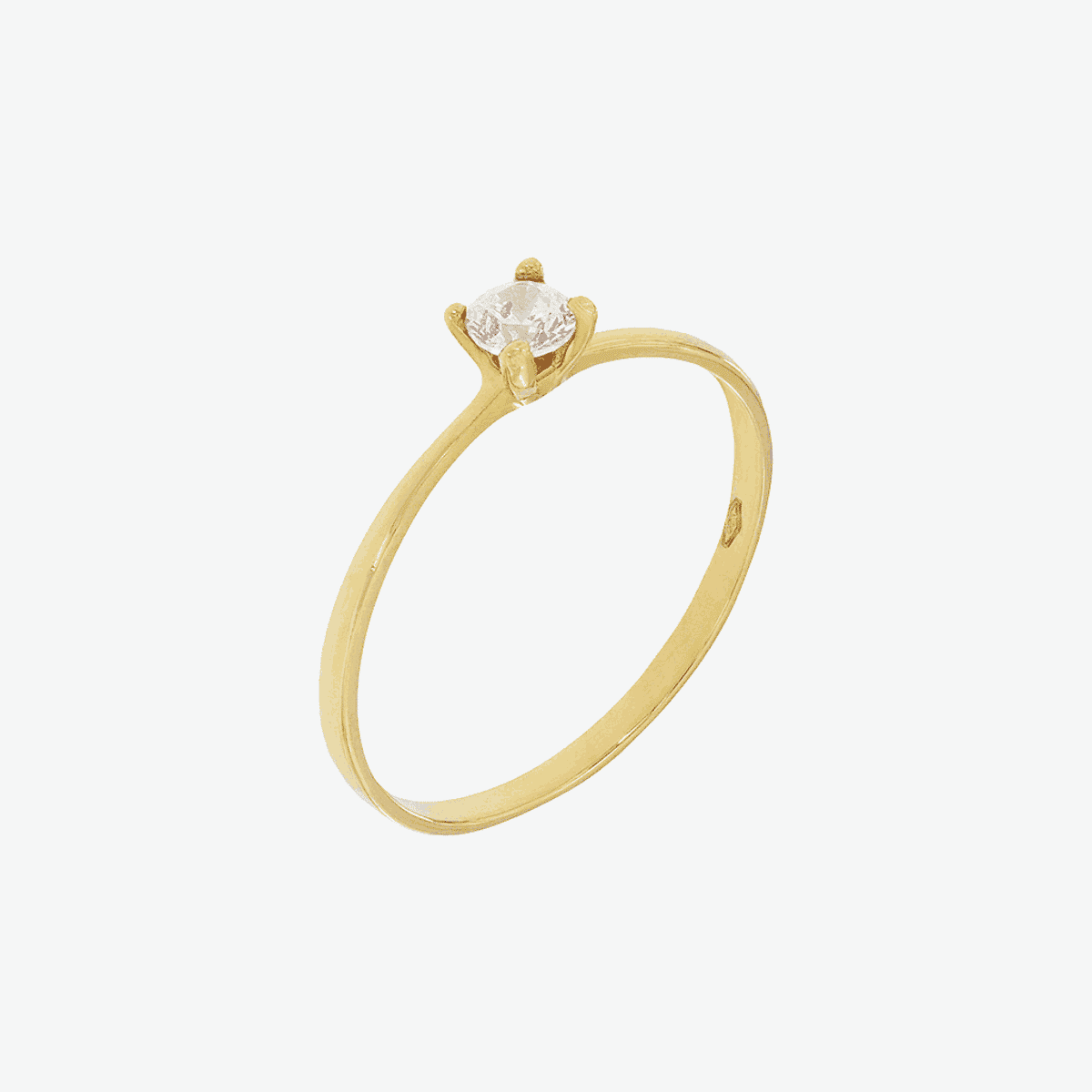 Anillo Solitario Circonita Oro Amarillo - 094091