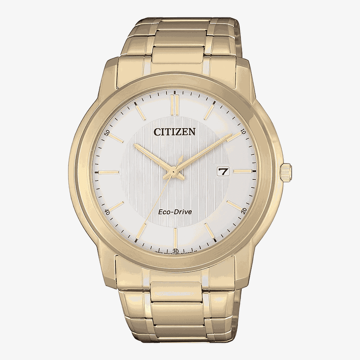 Reloj Citizen OF Collection dorado con esfera blanca y brazalete de acero - AW1212-87A