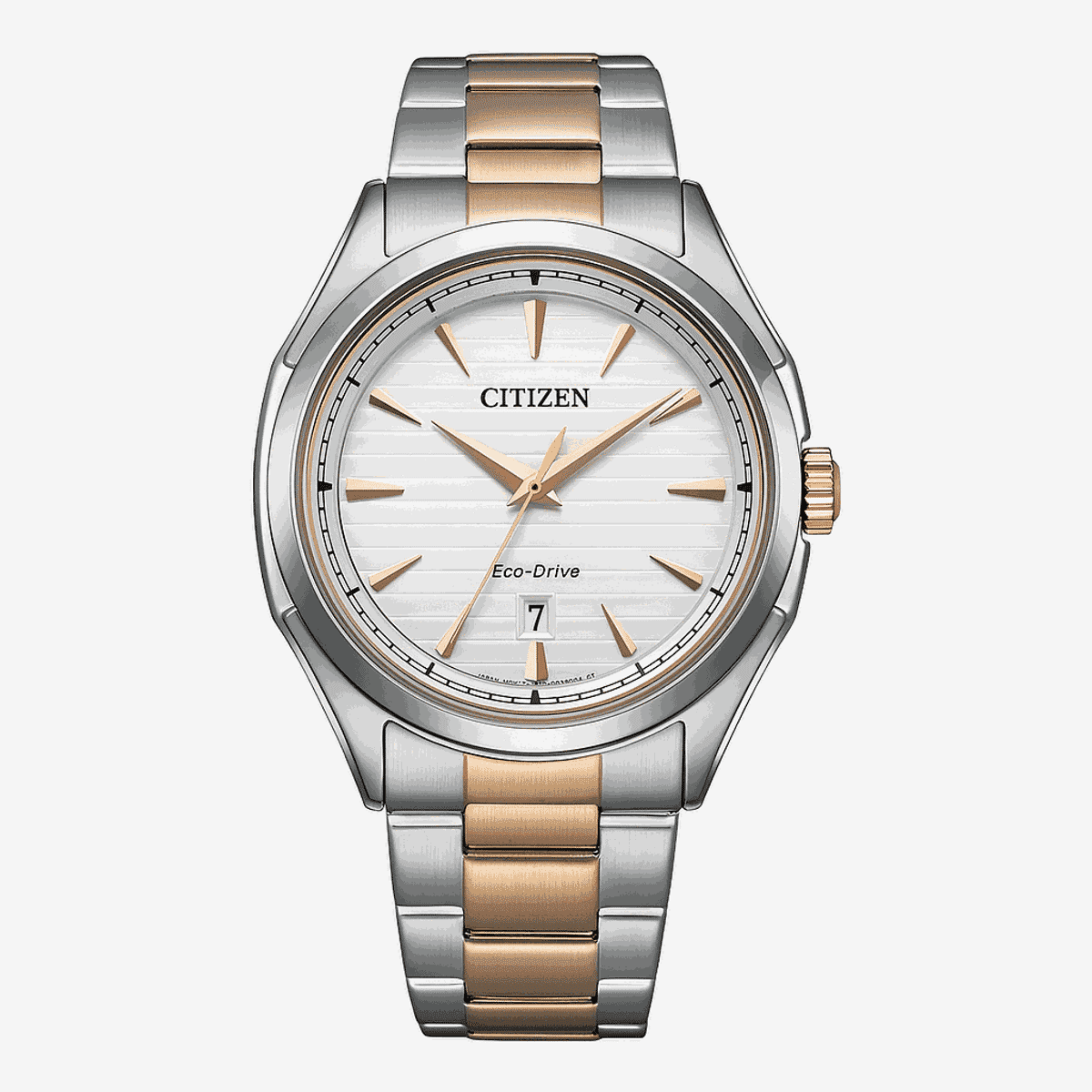 Reloj Citizen OF Collection bicolor con esfera blanca y brazalete de acero y oro rosa - AW1756-89A