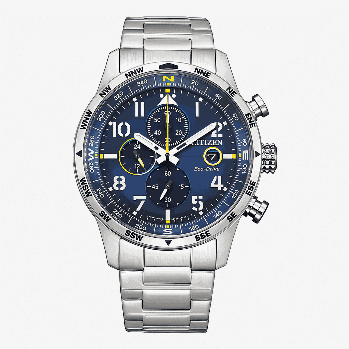 Reloj Citizen OF Collection Cronógrafo Esfera Azul Índices Amarillos - CA0790-83L
