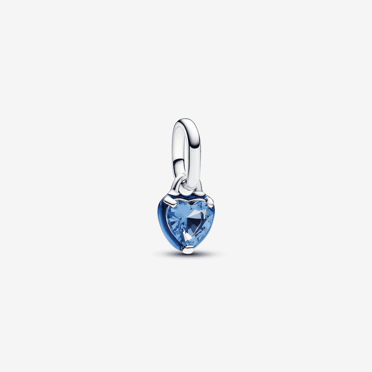 Mini colgante Pandora ME en plata de ley con forma de corazón azul cristalino - 793042C02
