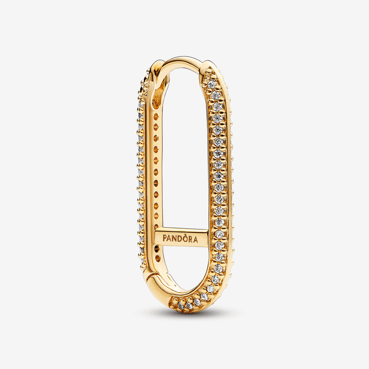 Pendiente link grande Pandora ME chapado en oro con pavé de cristales - 262796C01
