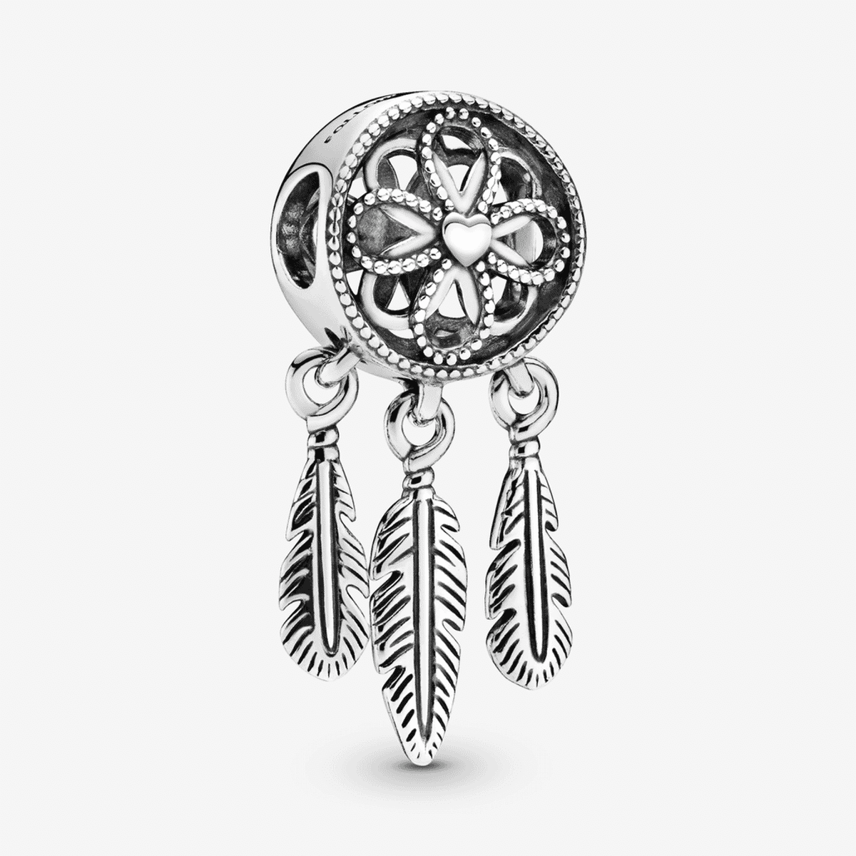 Charm Pandora Atrapasueños en plata de ley con plumas colgantes - 797200