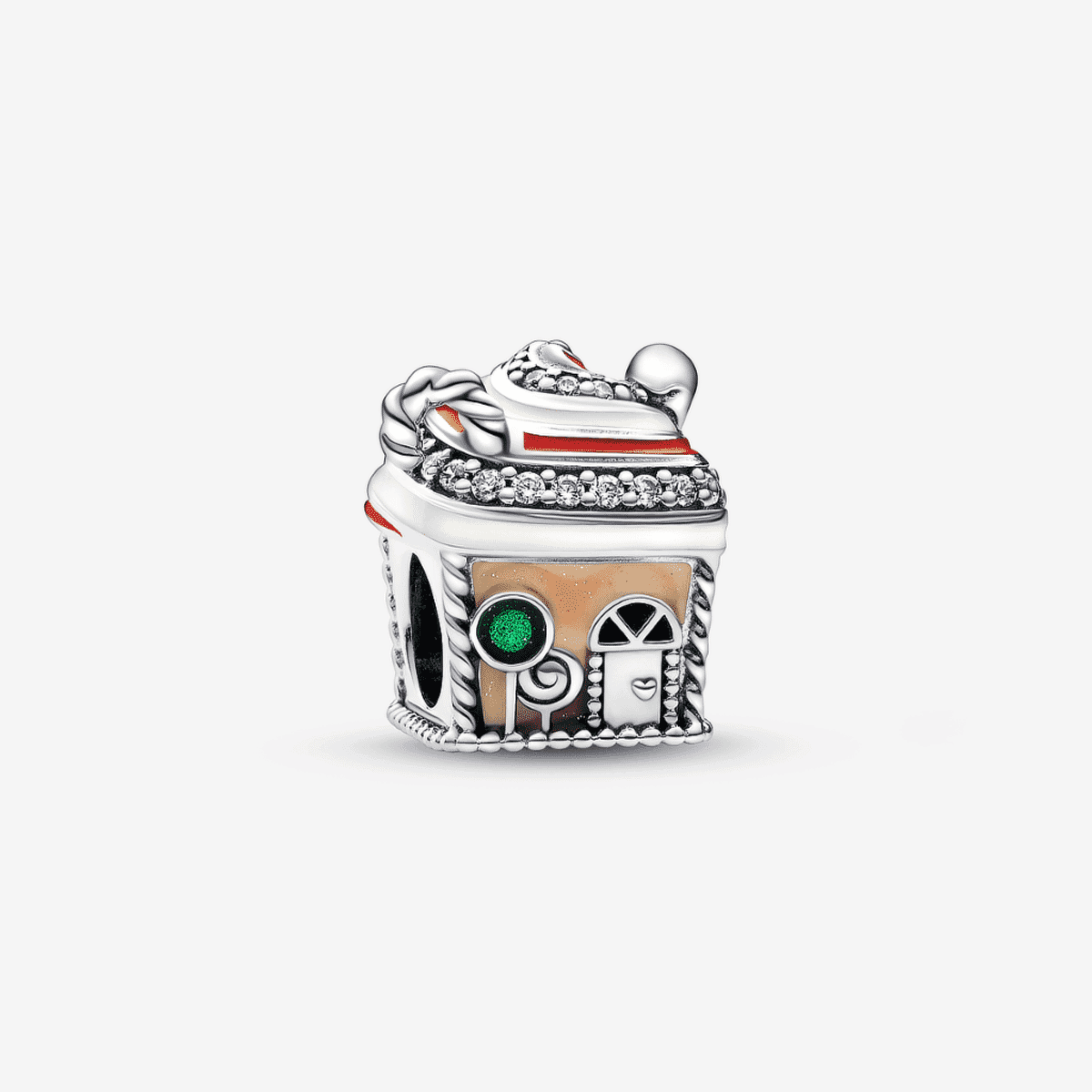 Charm Pandora Casa de Jengibre esmaltado con detalles navideños - 792363C01