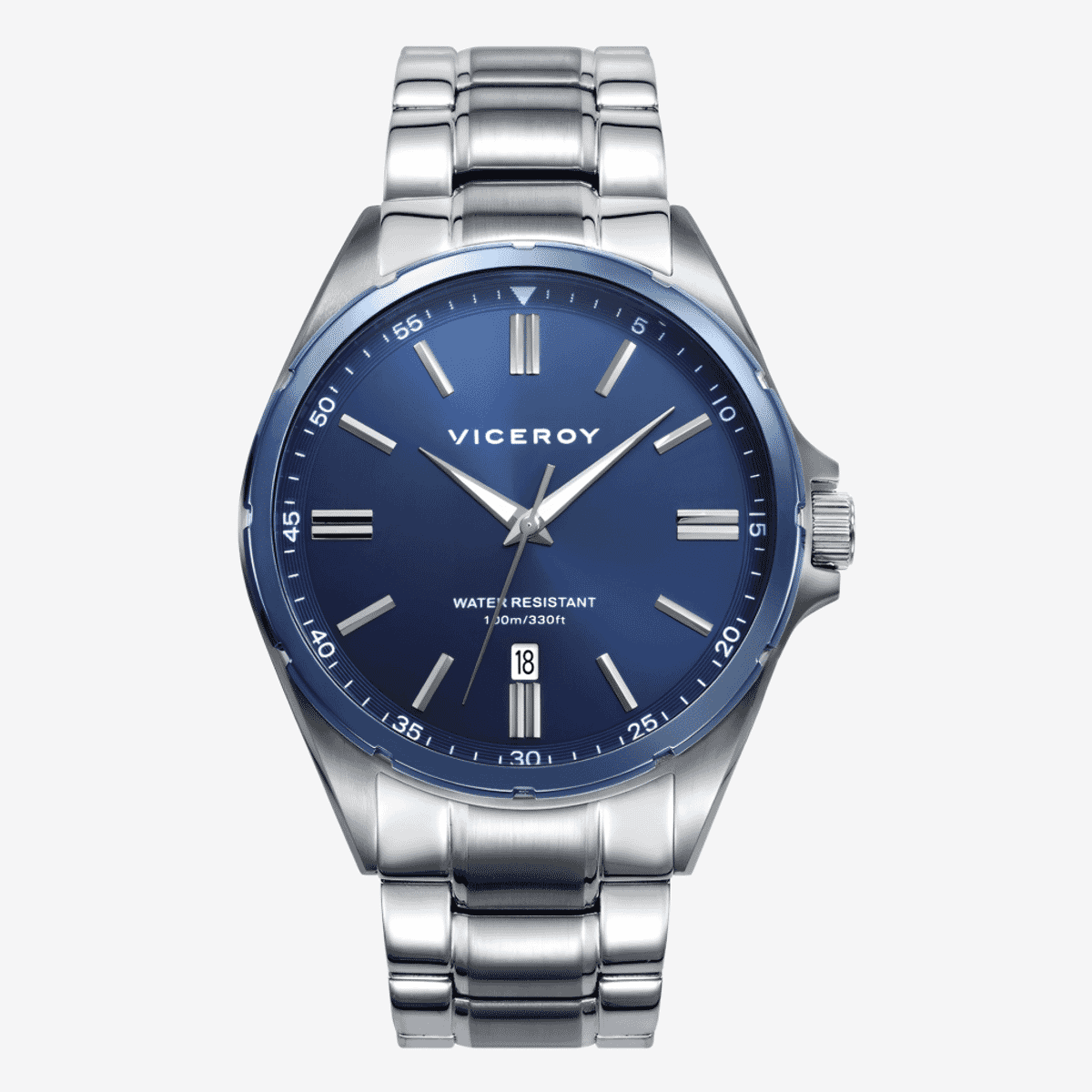 Reloj Viceroy Magnum, 2 Agujas, Brazalete Acero Plateado, Esfera Azul - 471291-37