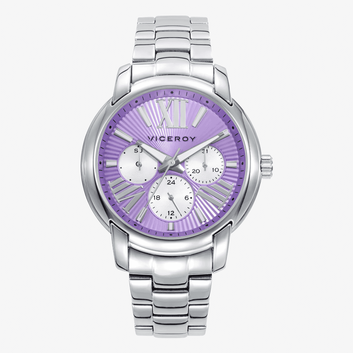 Reloj Viceroy Chic Rocío Osorno con esfera lila, brazalete de acero plateado y caja plateada - 401268-93