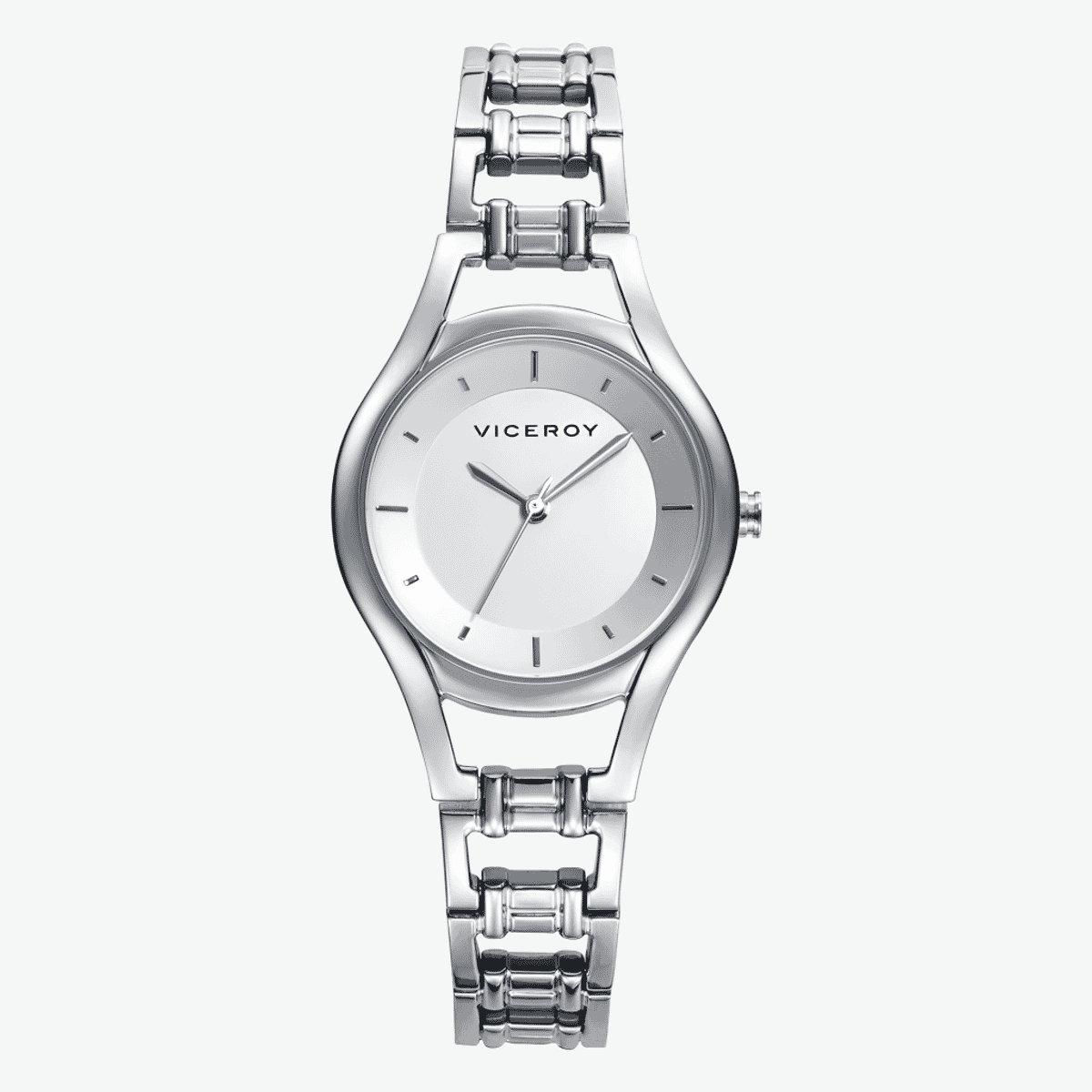 Reloj Viceroy Air con brazalete de acero plateado y esfera blanca - 401146-07