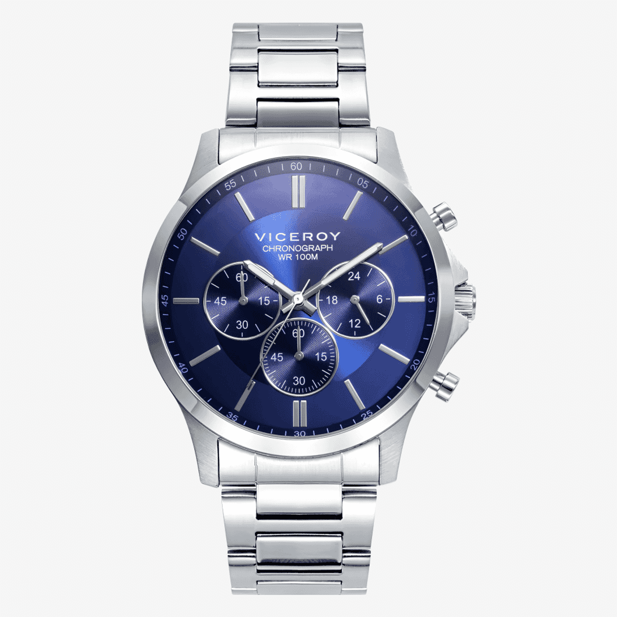 Reloj Viceroy Dress con brazalete de acero plateado y esfera azul - 401291-37
