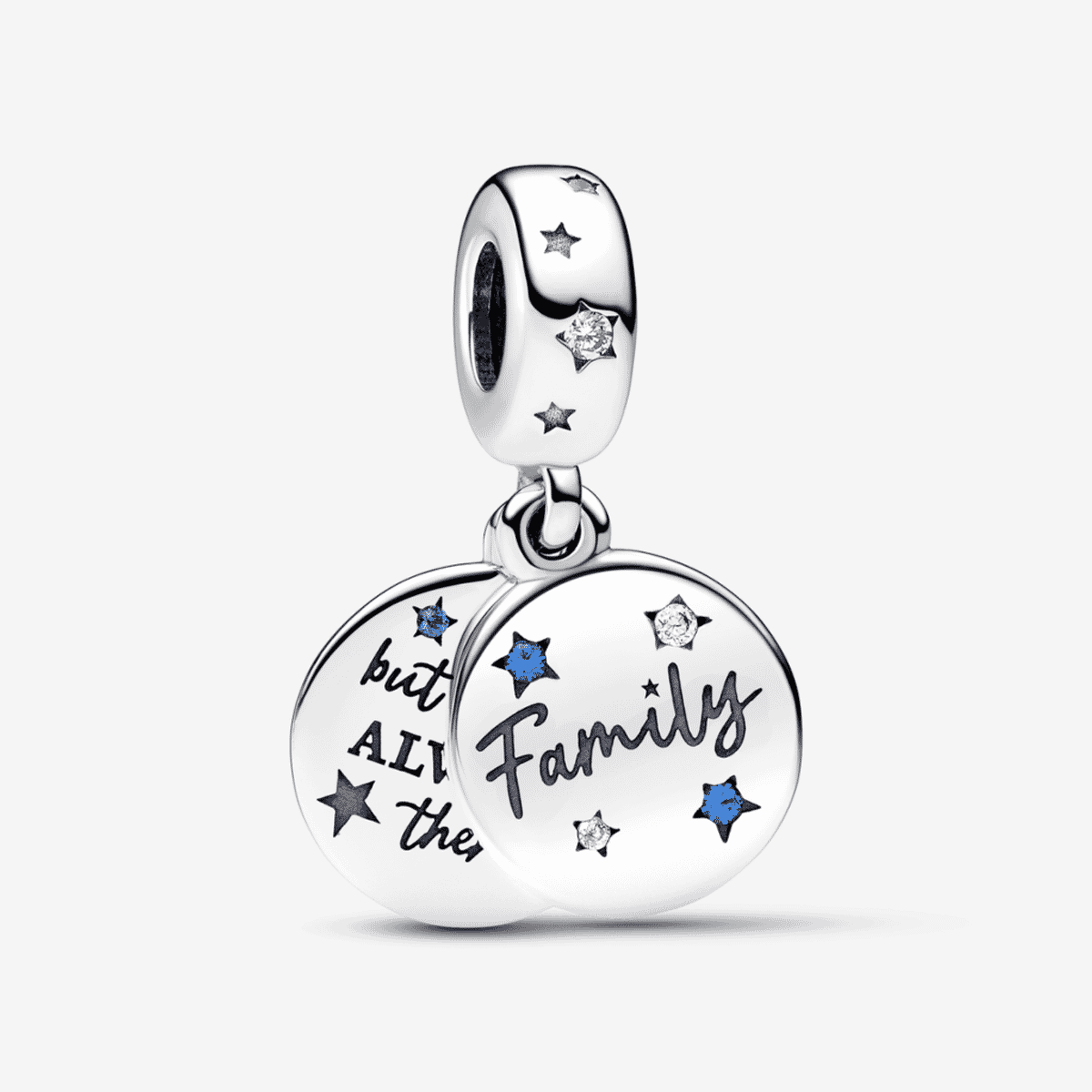 Charm Colgante Pandora Doble Amor de Familia en plata de ley con estrellas azules - 792987C01