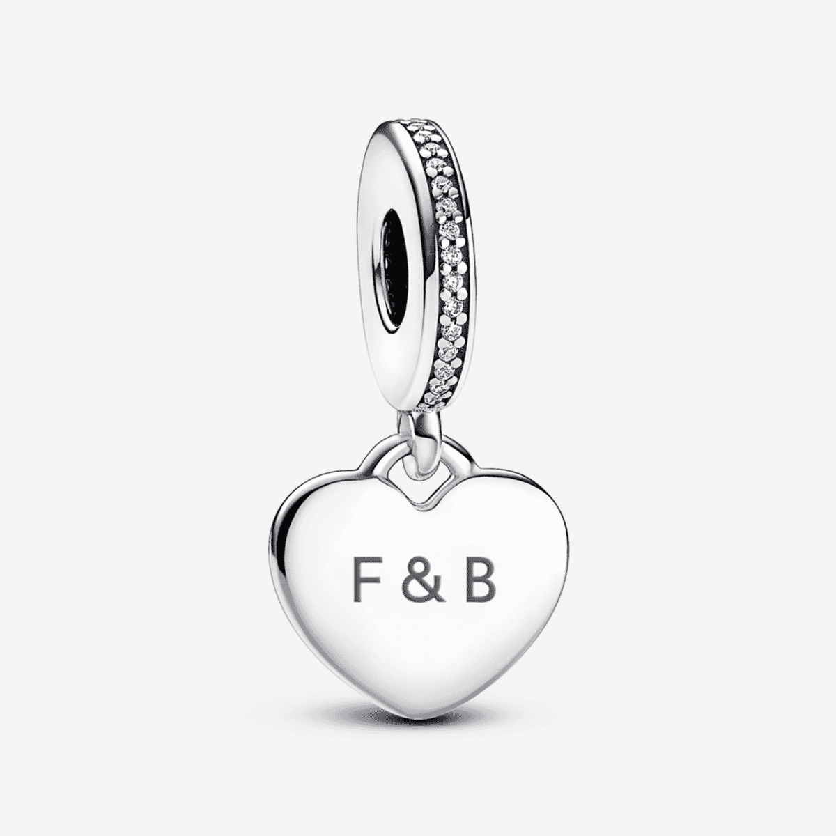 Charm Colgante Pandora Etiqueta de Corazón para Grabar en plata de ley con inscripción F&B - 798761C01
