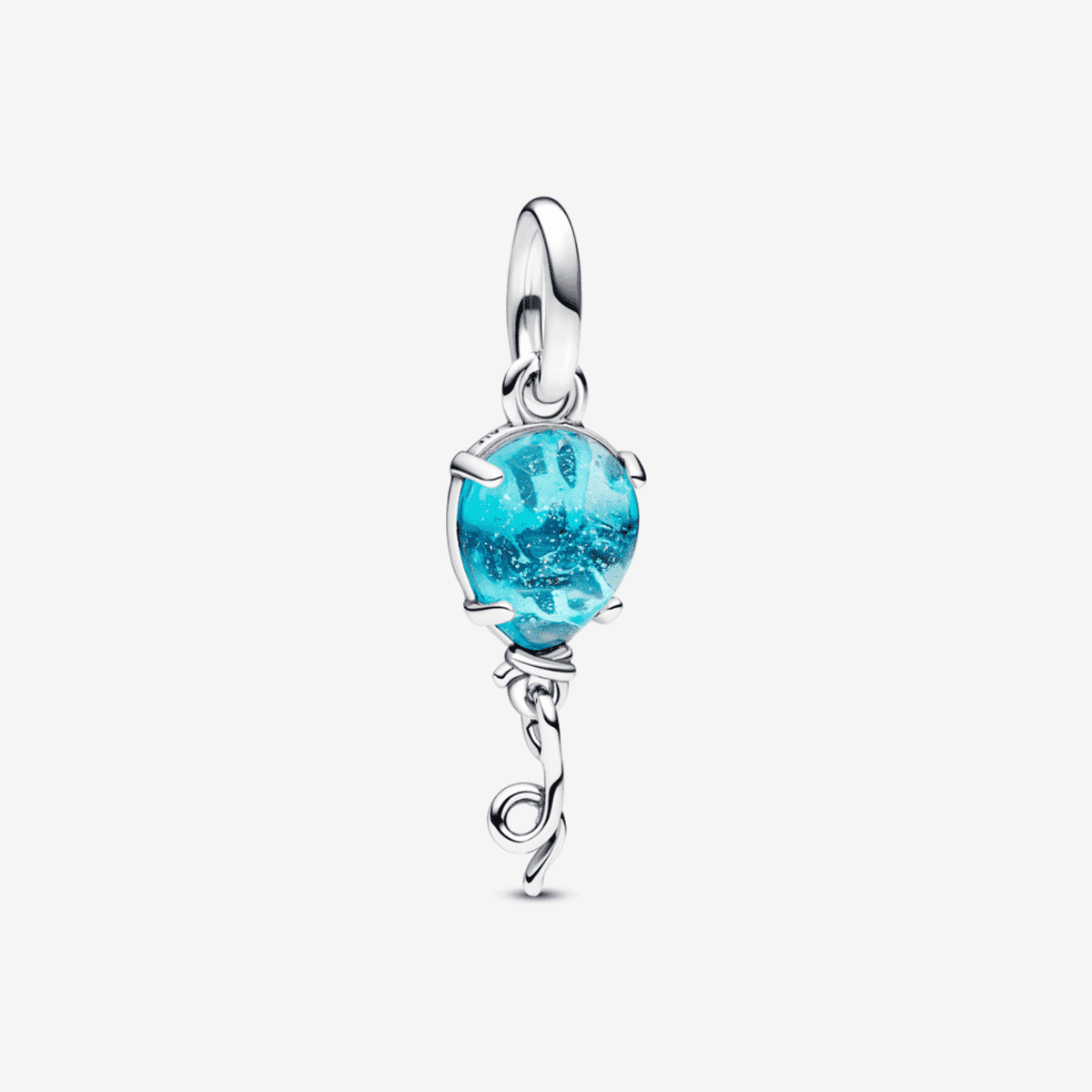 Charm colgante Pandora globo de cristal de Murano azul en plata - 792792C01