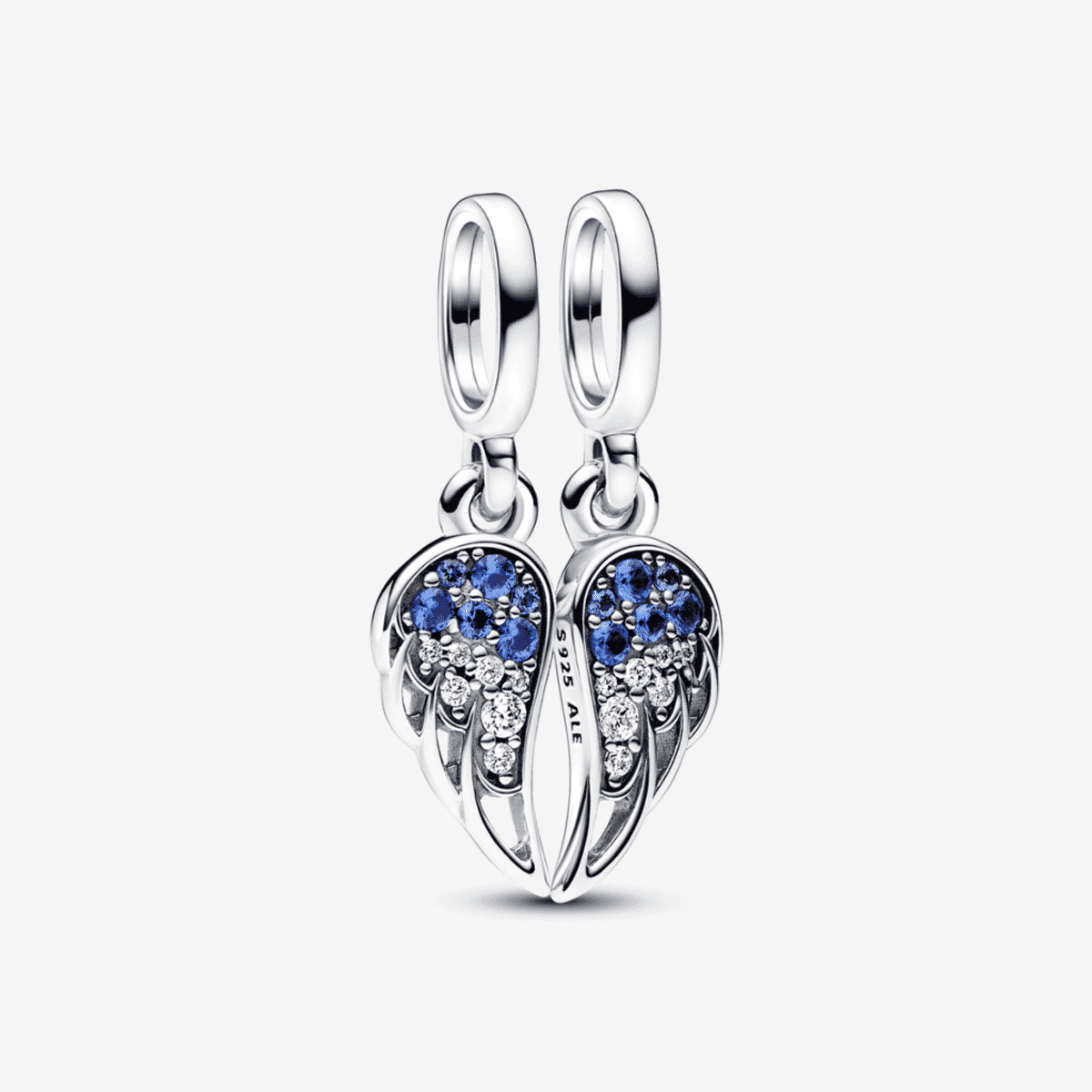 Charm colgante Pandora alas de ángel divisibles brillantes en plata con cristales azules - 792821C01