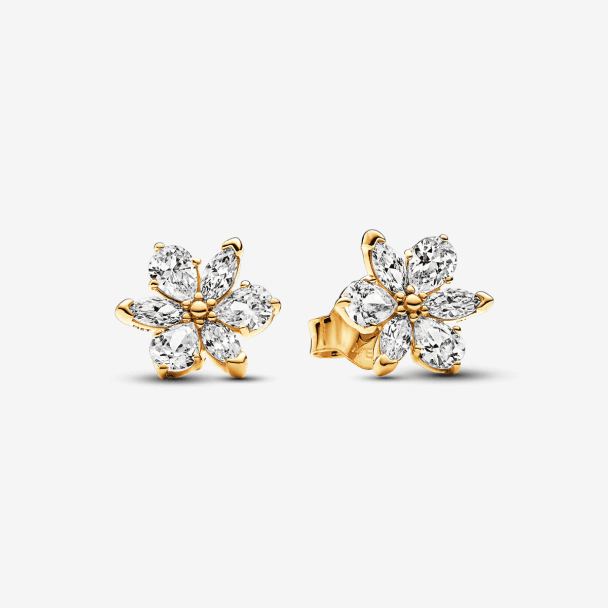 Pendientes Pandora chapados en oro con diseño de flor brillante - 262633C01 Pendientes Pandora chapados en oro con diseño de flor brillante - 262633C01