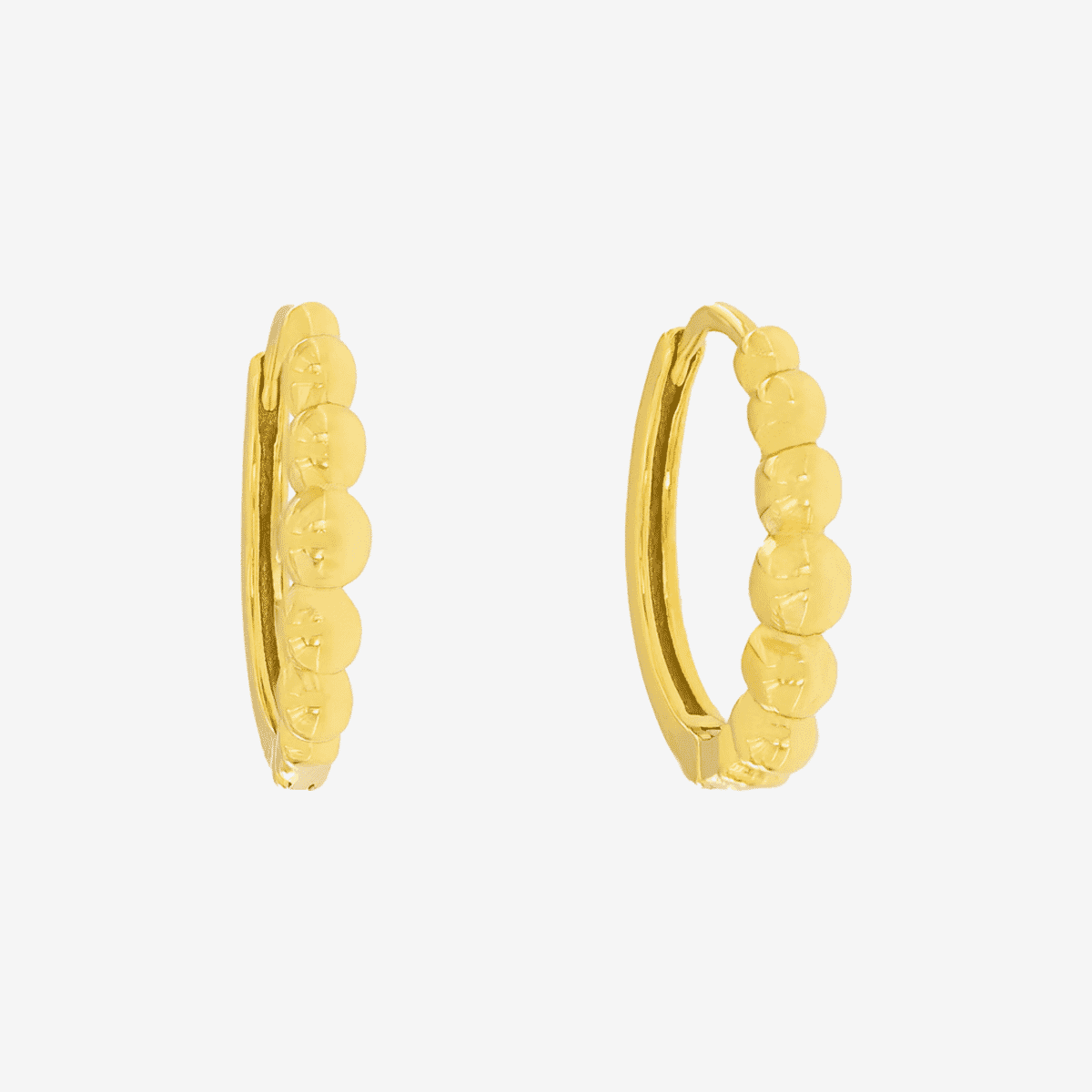 Aros Bubble de B&U en plata con baño de oro, diseño de aro pequeño con textura de burbujas - CPA0323-DO