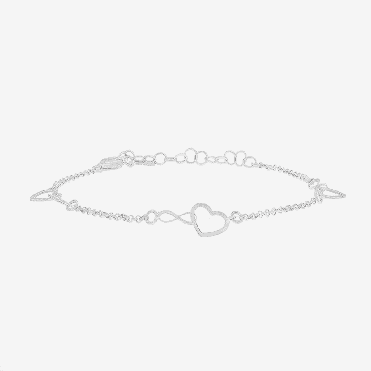 Pulsera Always Loved de B&U en plata, diseño con corazones entrelazados - PPU4057