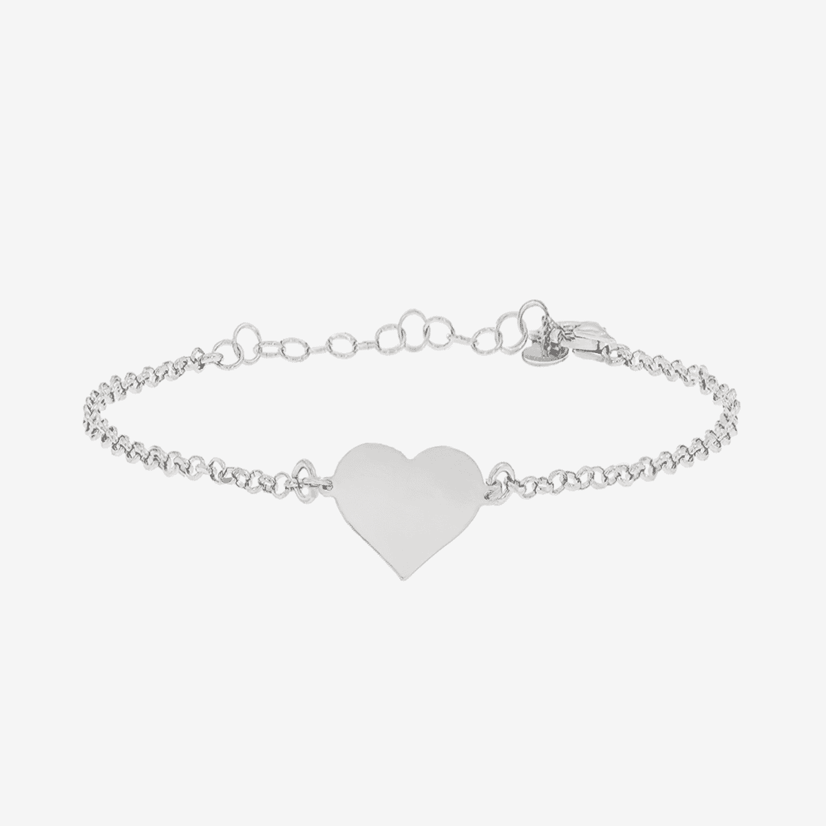 Pulsera B&U Heart de plata con charm de corazón y cadena fina - PPU3994-RD