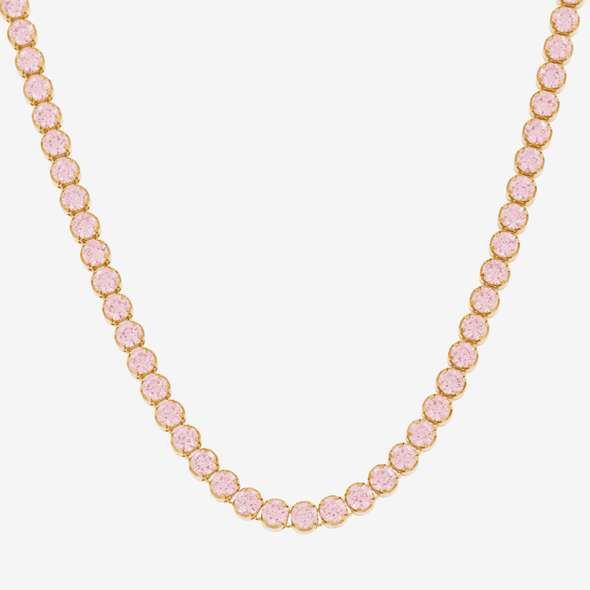 Collar B&U Strawberry de plata con baño de oro y cristales rosas - 0035HK3586