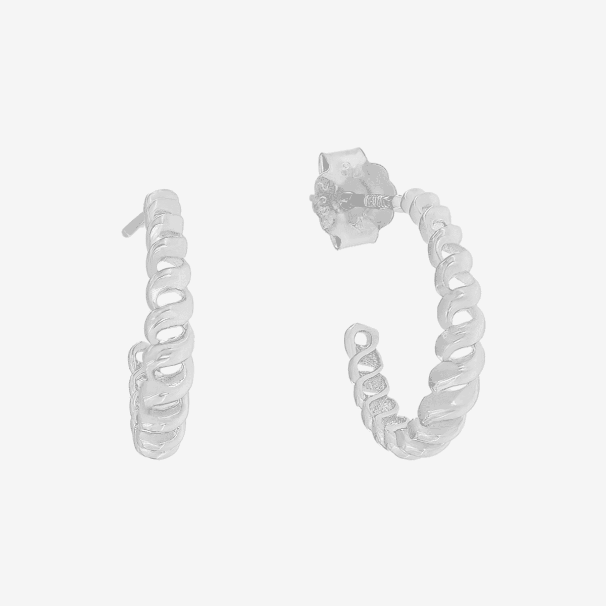 Aros B&U Chain de plata con diseño trenzado - CPA0336-RD