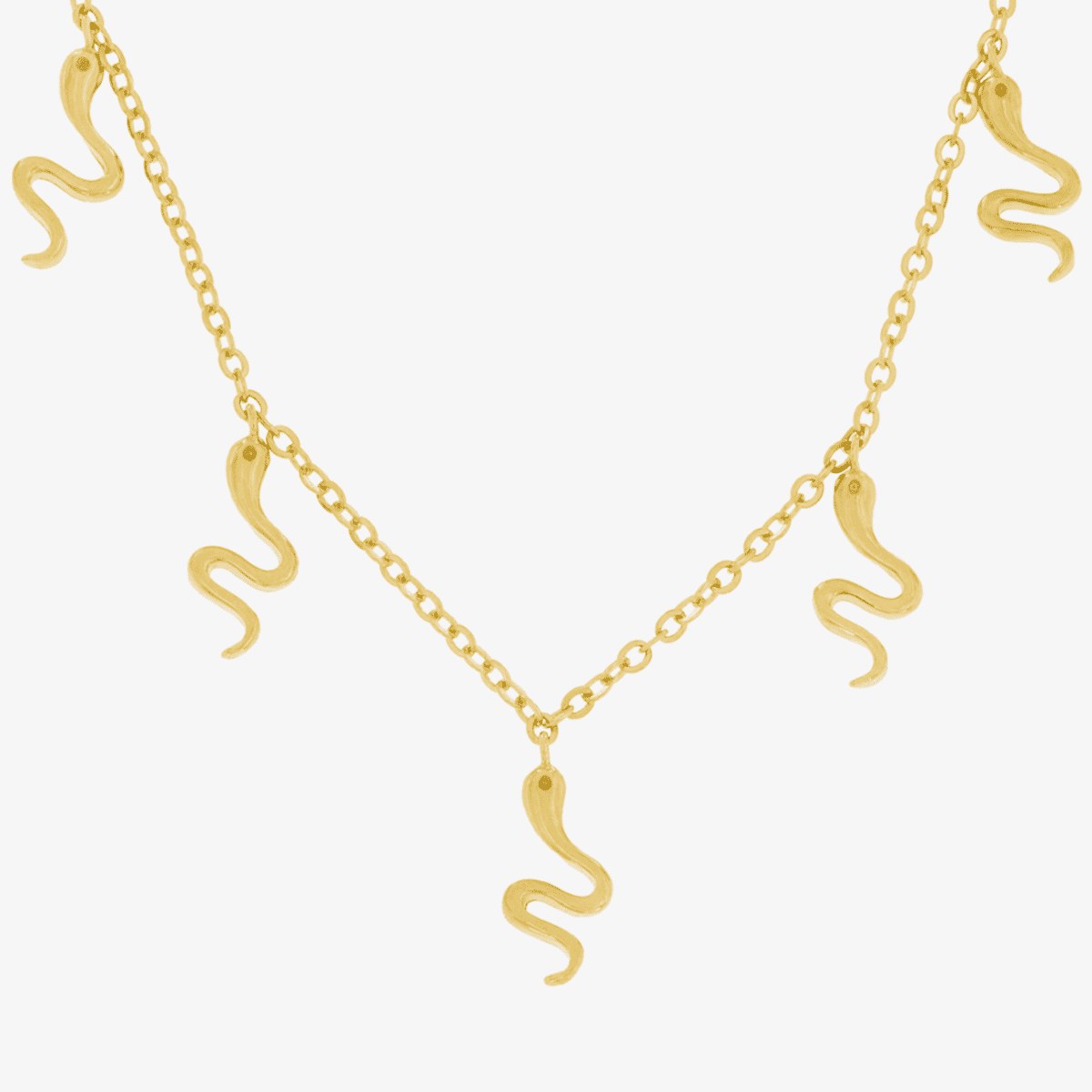 Collar B&U Boa de plata con baño de oro y charms de serpiente - 174989A