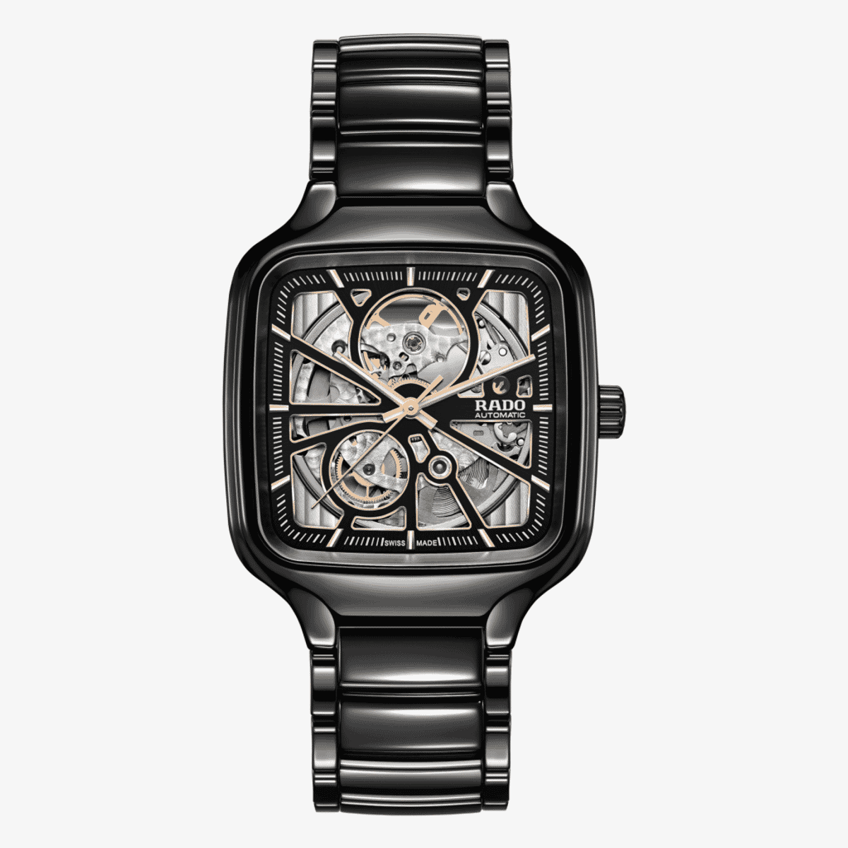 Reloj Rado True Square Automático Open Heart Negro con esfera esqueletizada - R27086162