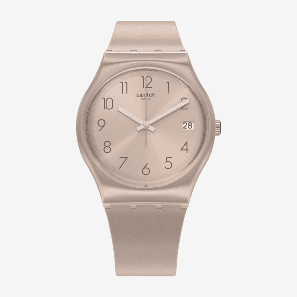 Reloj Swatch Pinkbaya con caja y correa en tono rosa dorado - GP403