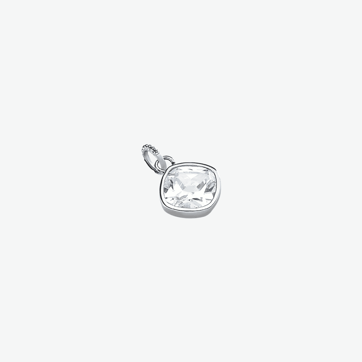 Charm cuadrado de Agatha Paris plateado con cristal - 2850035-136-TU