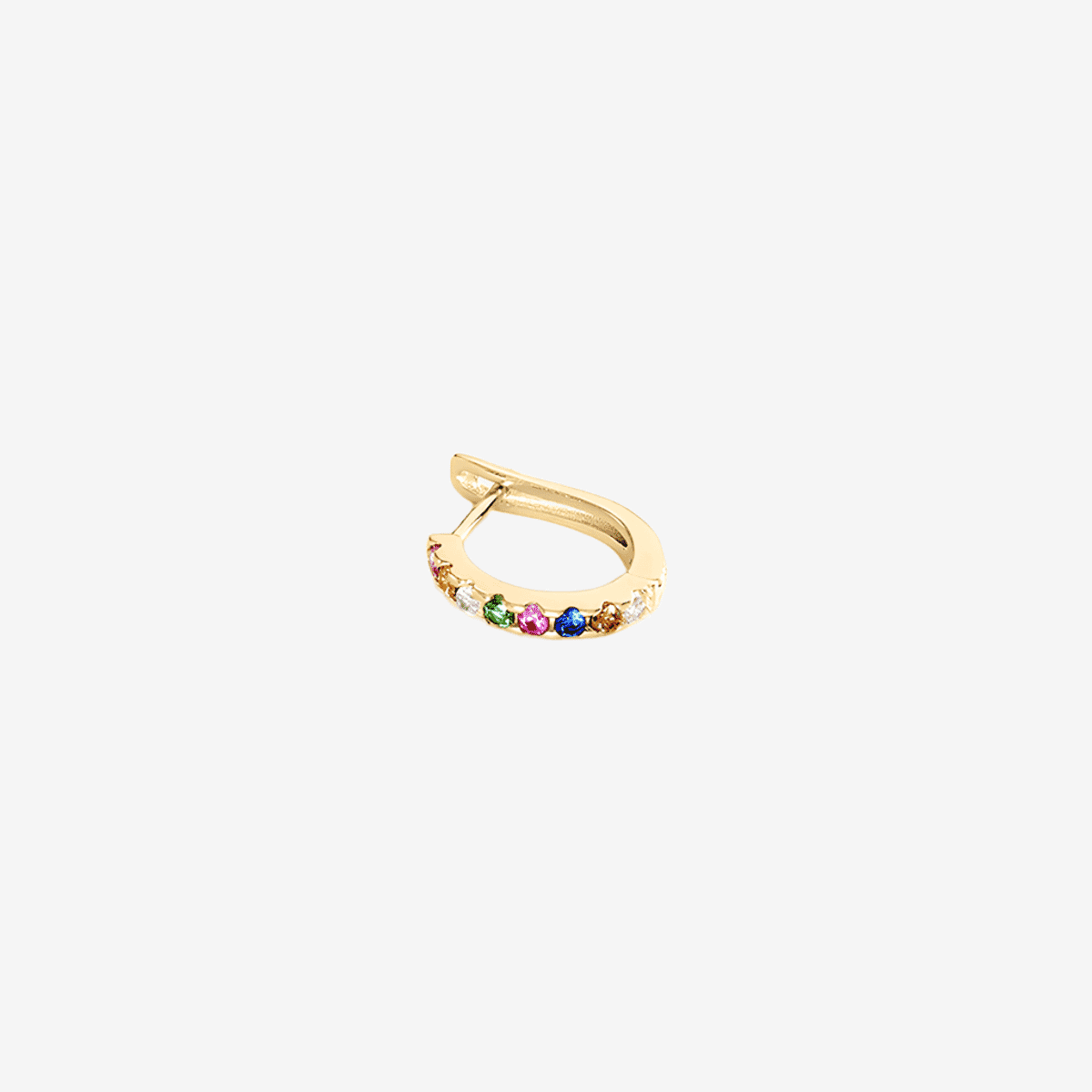 Piercing criolla Agatha Paris Colorful con cristales multicolor y acabado dorado - 2390080-256-TU