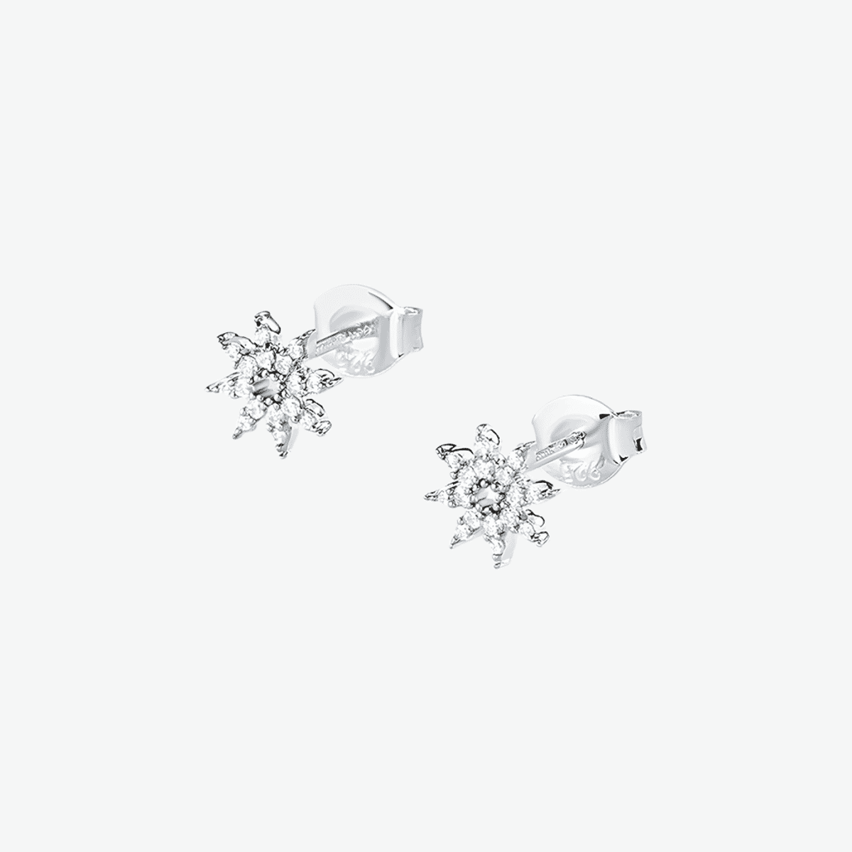 Pendientes cortos Agatha Paris Space Age en plateado con cristales - 2321118-136-TU