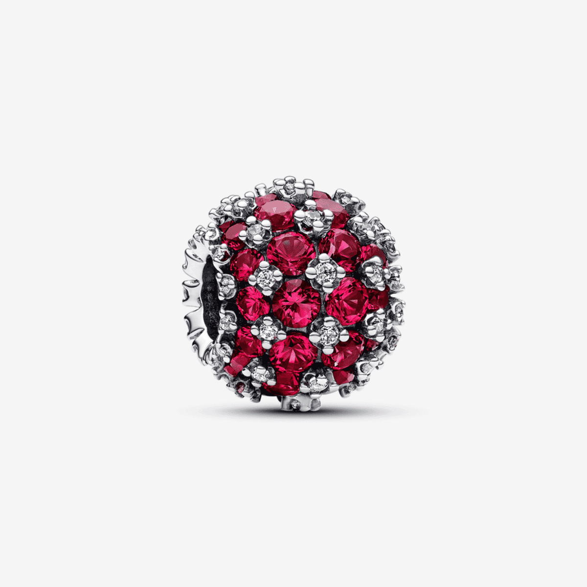 Charm Pandora redondo con cristales rojos y blancos en pavé - 792630C03