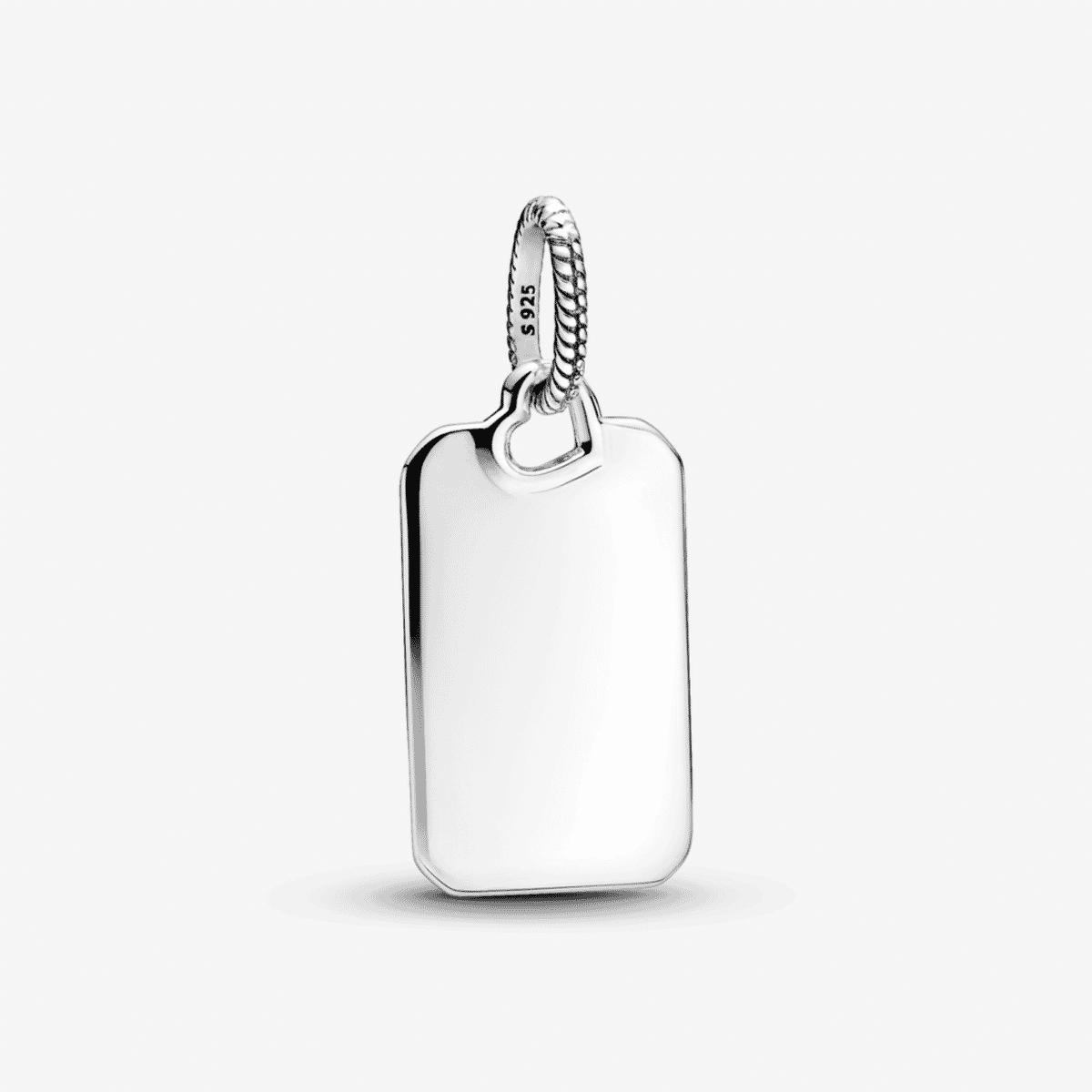 Colgante Pandora etiqueta rectangular de plata para grabar - 398611C00