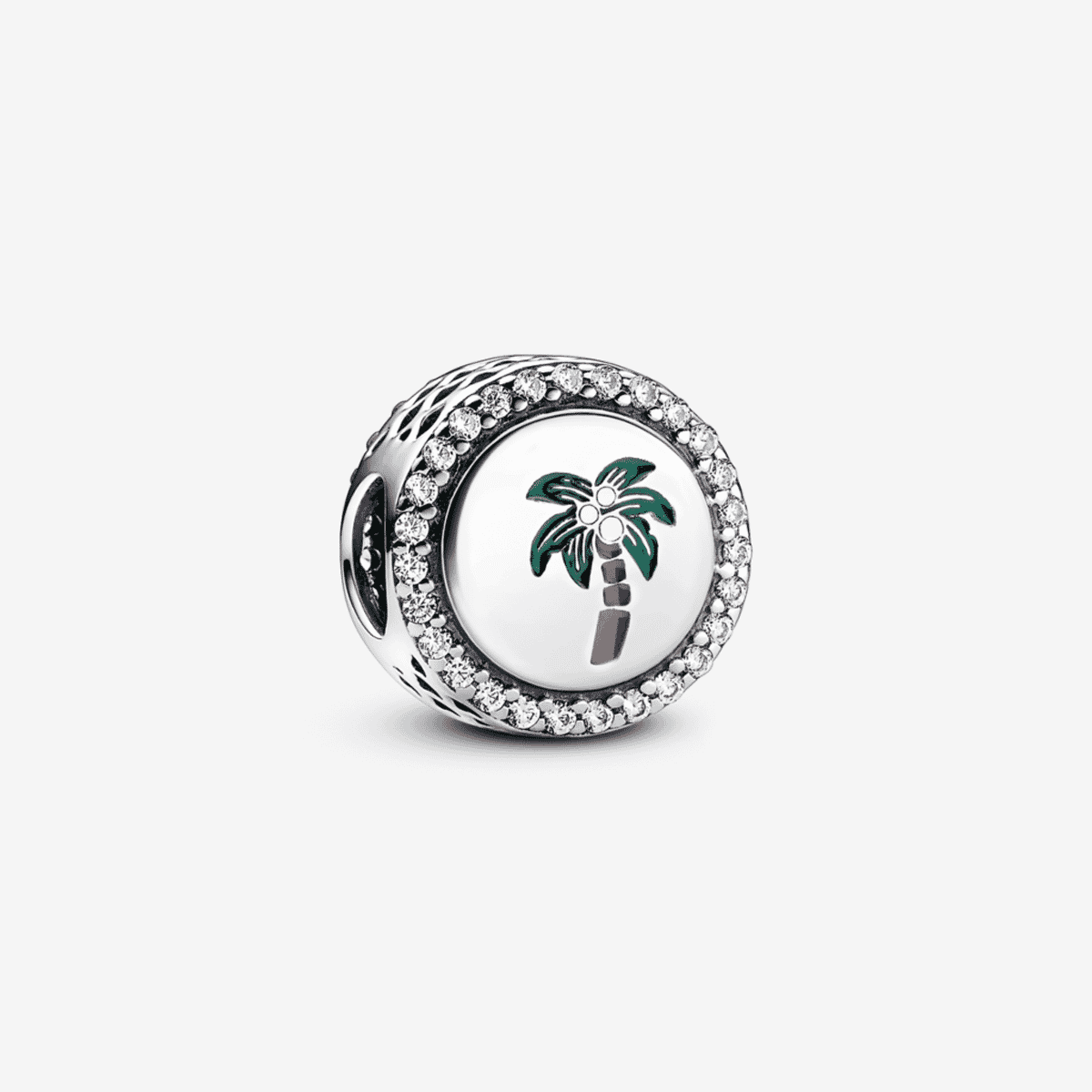 Charm Pandora Palmera grabable en plata con cristales - 792016CZ_E045