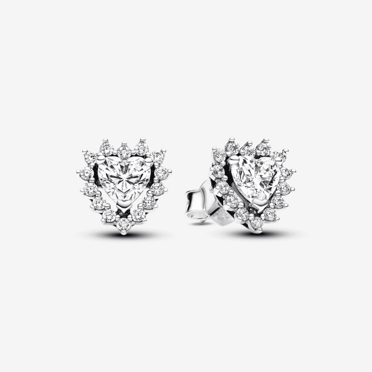 Pendientes Pandora de botón Corazón Halo Brillante con circonitas - 293097C01