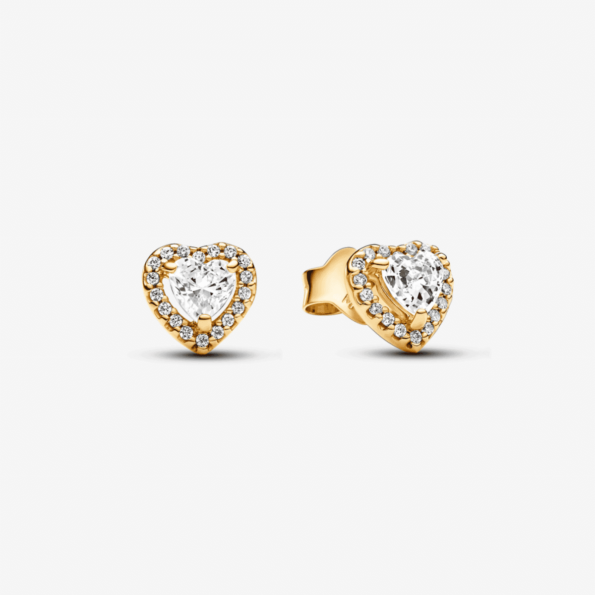 Pendientes Pandora de botón chapados en oro con corazón de circonita - 268427C01 Pendientes Pandora de botón chapados en oro con corazón de circonita - 268427C01