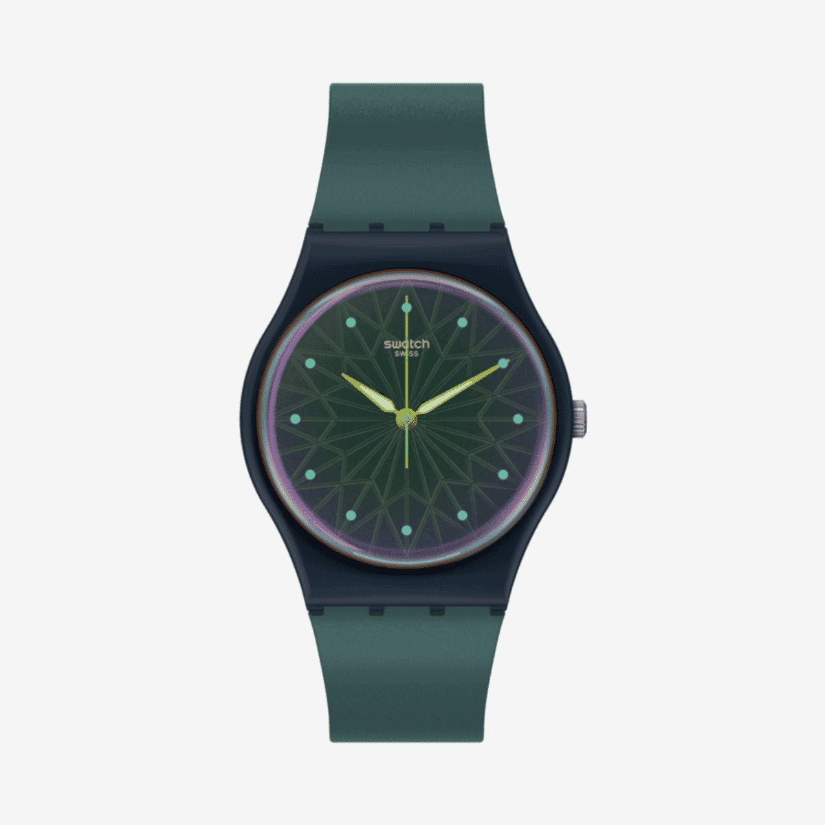 Reloj Swatch Dreaming of Gemstones con caja negra, esfera verde y correa verde - SO28N117