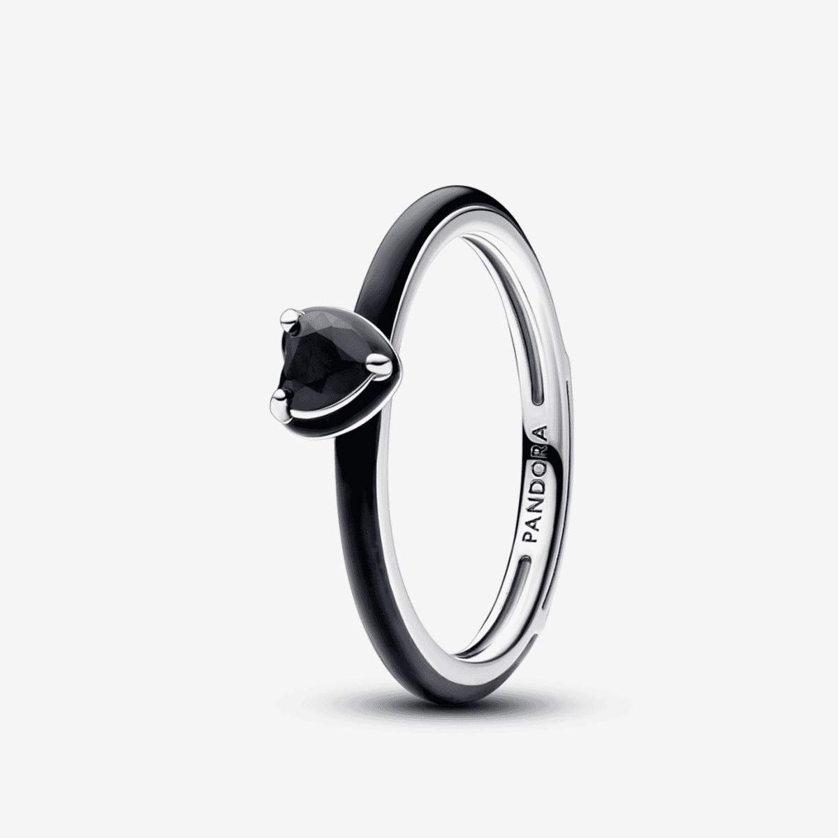 Anillo Pandora ME Corazón Chakra Negro en plata de ley con esmalte negro, vista frontal - 193088C01