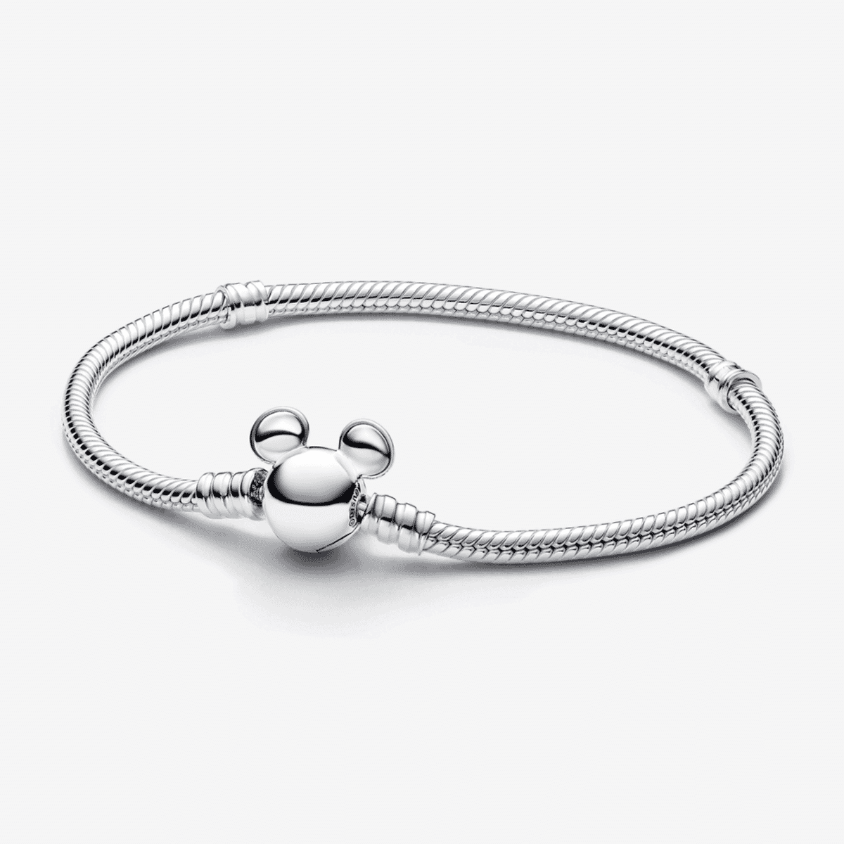 Pulsera Pandora Moments cadena de serpiente con cierre Mickey Mouse de Disney en plata de ley - 593061C00