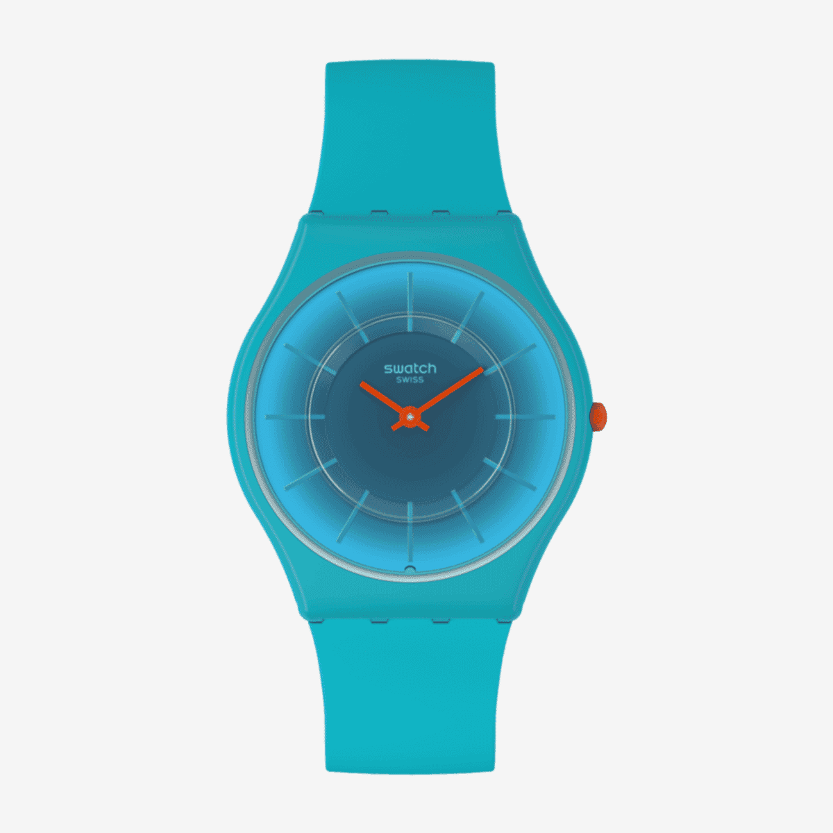 Reloj Swatch Radiantly Teal con caja y correa turquesa - SS08N114