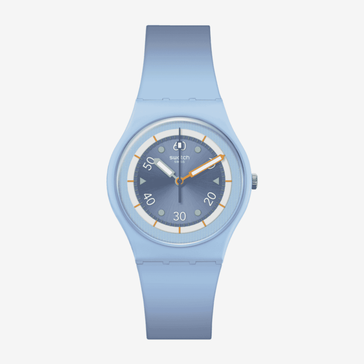 Reloj Swatch Frozen Waterfall con correa y caja azul claro - SO31L100