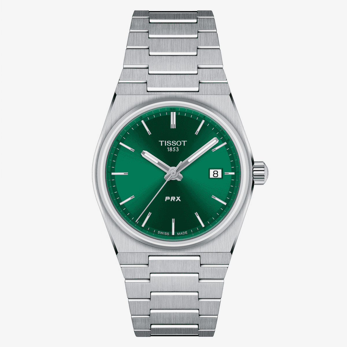 Reloj Tissot PRX 35mm con esfera verde y brazalete de acero - T1372101108100