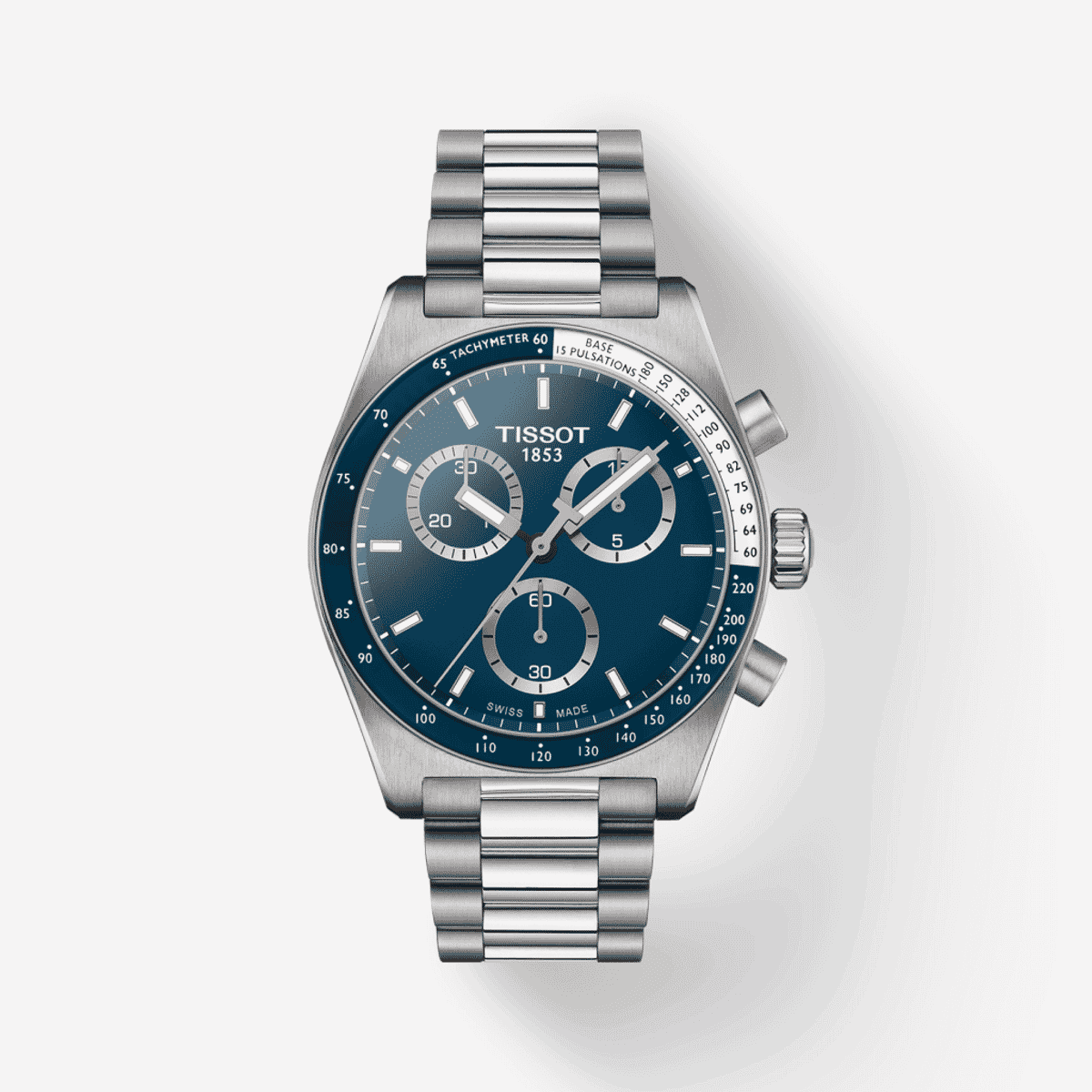 Reloj Tissot PR516 Chronograph con esfera azul y brazalete de acero - T1494171104100