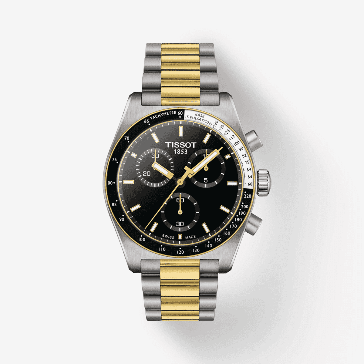 Reloj Tissot PR516 Chronograph Esfera Negra Brazalete Bicolor - T1494172205100