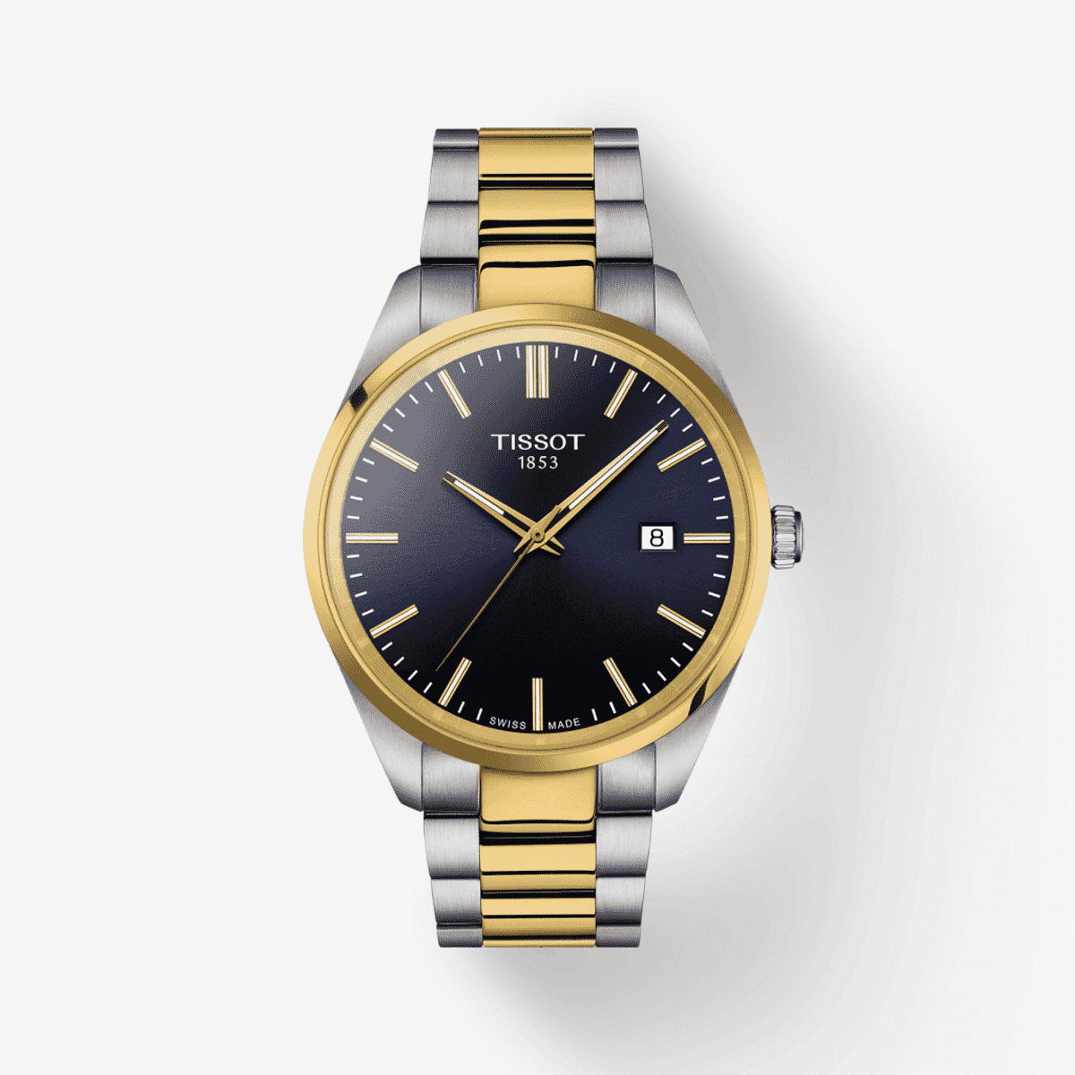 Reloj Tissot PR 100 Esfera Azul Oscuro Brazalete Bicolor - T1504102204100