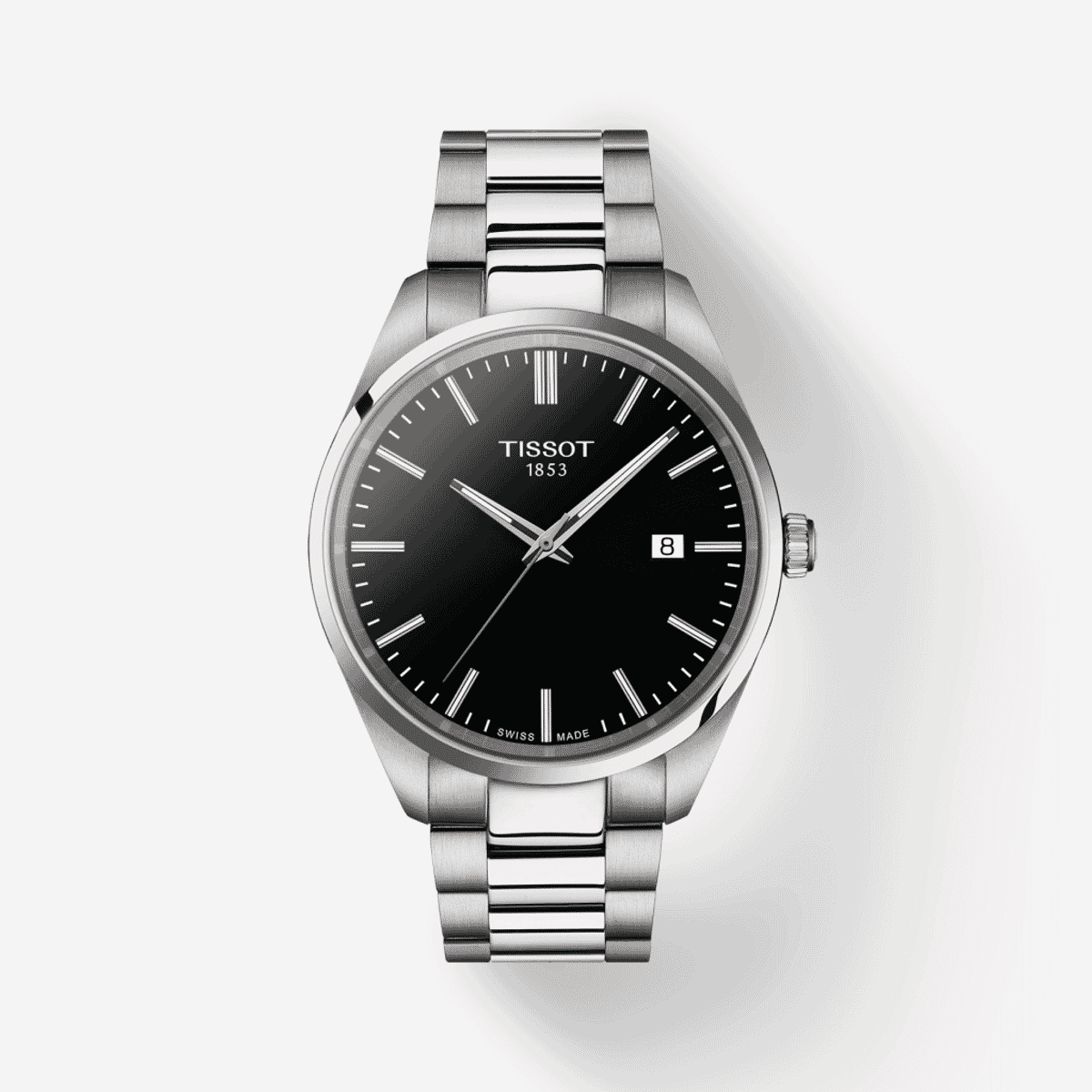 Reloj Tissot PR 100 con esfera negra y brazalete de acero - T1504101105100